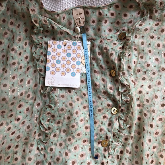 FARM Rio Dress Mini Silk Floral Lurex Ruffle US M - Picture 8 of 10